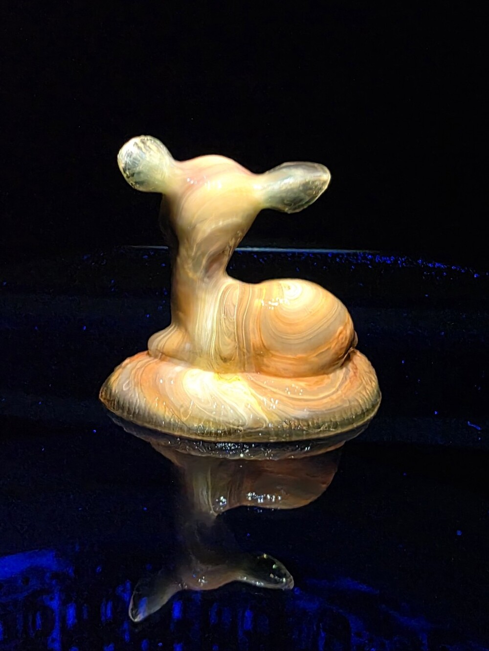 Boyd Glass Slag Bingo Deer Figurine GLOWS. - Picture 14 of 15